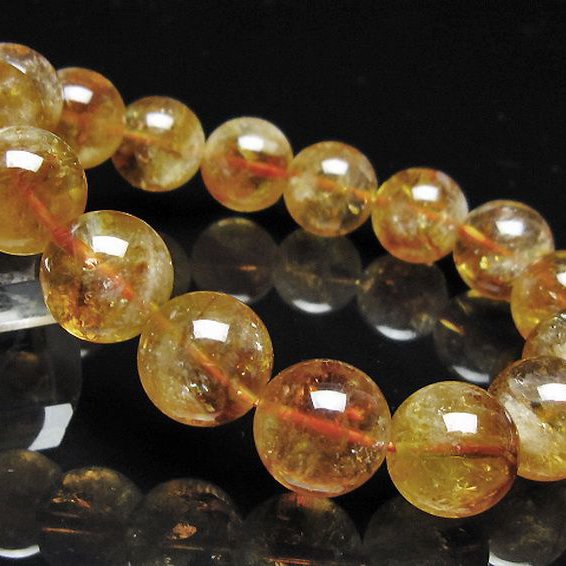 虹入り シトリン ブレスレット 14mm [t366-13891]