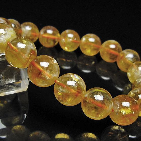 虹入り シトリン ブレスレット 12mm [t366-13896]