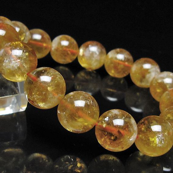 虹入り シトリン ブレスレット 13mm [t366-13915]