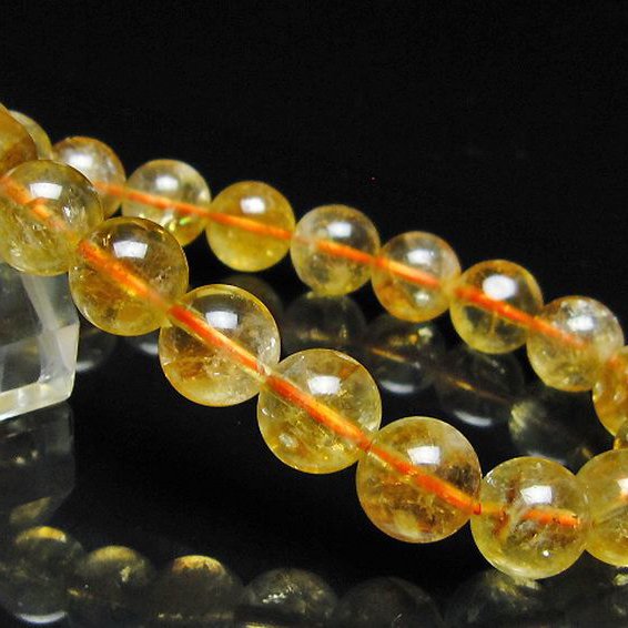 虹入り シトリン ブレスレット 11mm [t366-13922]