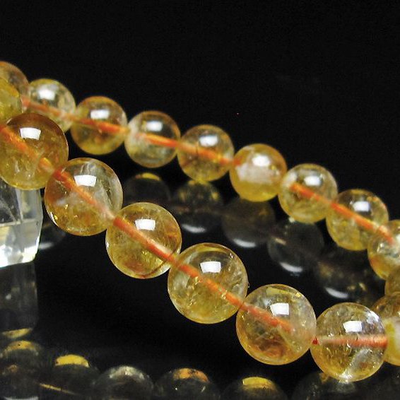 虹入り シトリン ブレスレット 10mm [t366-13932]