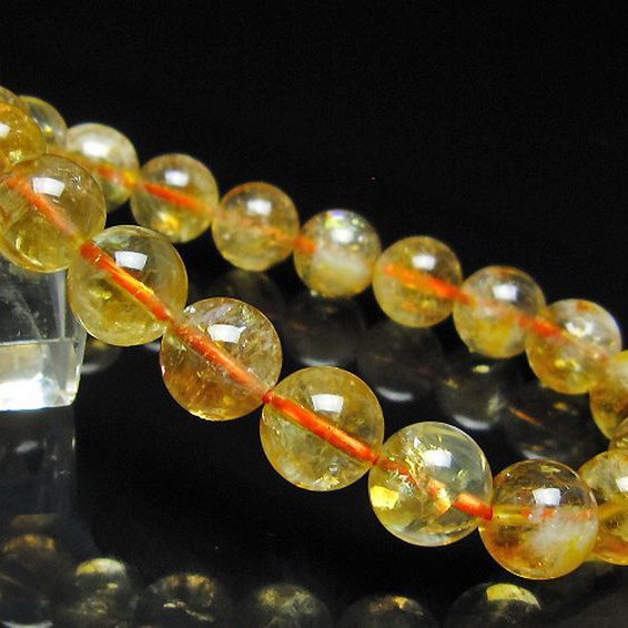 虹入り シトリン ブレスレット 10mm [t366-13936]