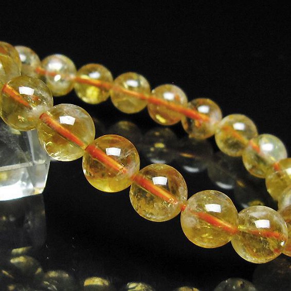 虹入り シトリン ブレスレット 10mm [t366-13937]