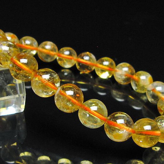 虹入り シトリン ブレスレット 9mm [t366-13951]