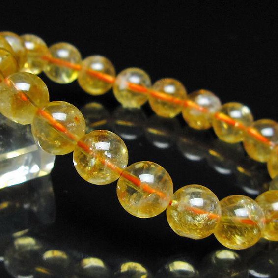 虹入り シトリン ブレスレット 9mm [t366-13954]