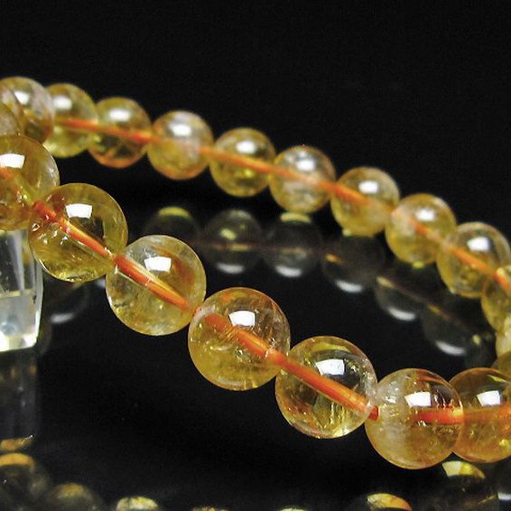 虹入り シトリン ブレスレット 9mm [t366-13957]