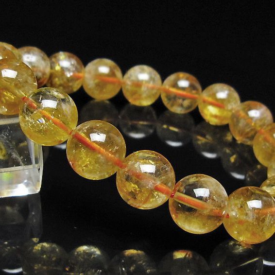 虹入り シトリン ブレスレット 12mm [t366-13969]