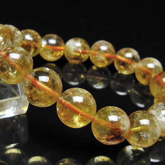 虹入り シトリン ブレスレット 12mm [t366-13970]