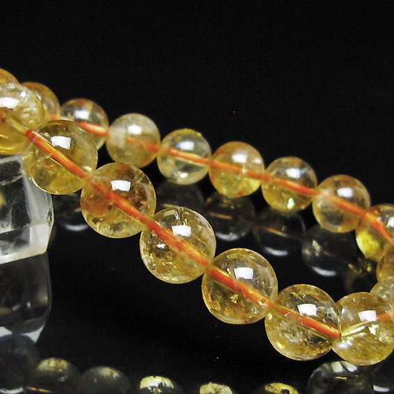 虹入り シトリン ブレスレット 10mm [t366-13998]