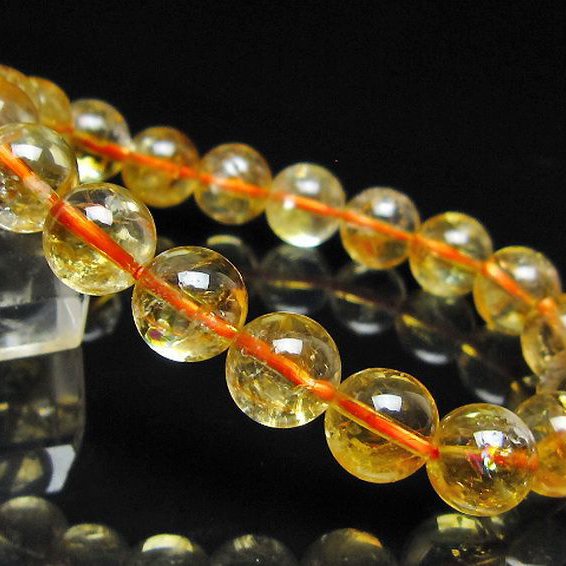 虹入り シトリン ブレスレット 10mm [t366-14001]