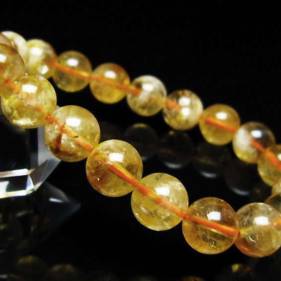 虹入り シトリン ブレスレット 10mm [t366-14078]