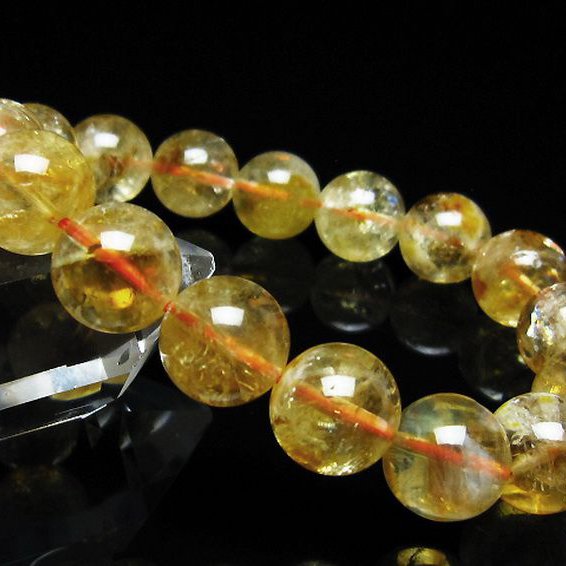 虹入り シトリン ブレスレット 12mm [t366-14092]