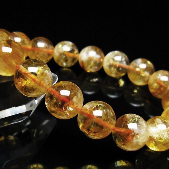 虹入り シトリン ブレスレット 12mm [t366-14141]