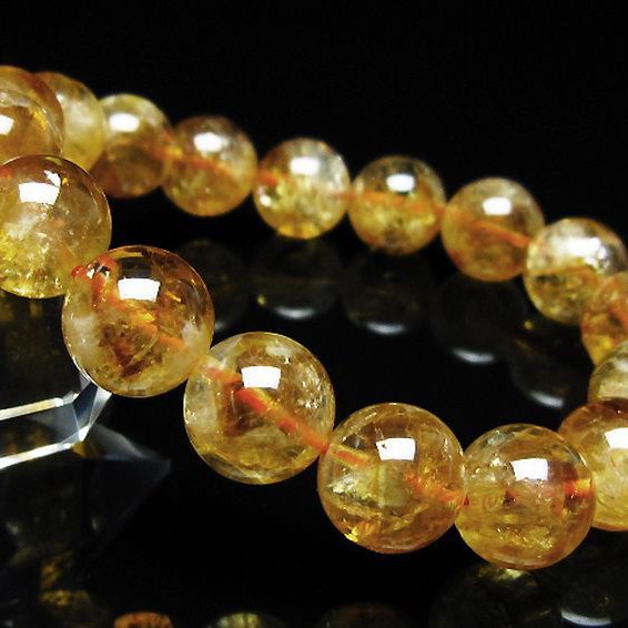虹入り シトリン ブレスレット 12mm [t366-14173]