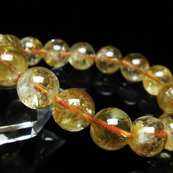 虹入り シトリン ブレスレット 12mm [t366-14186]