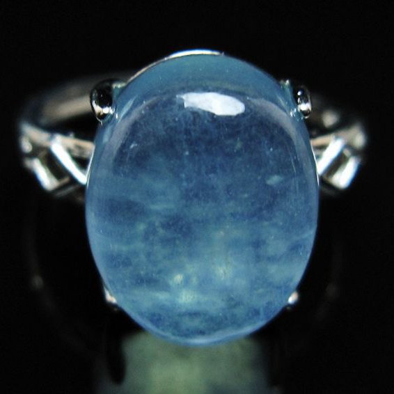 アクアマリン 指輪 (16号) [t367-7242]