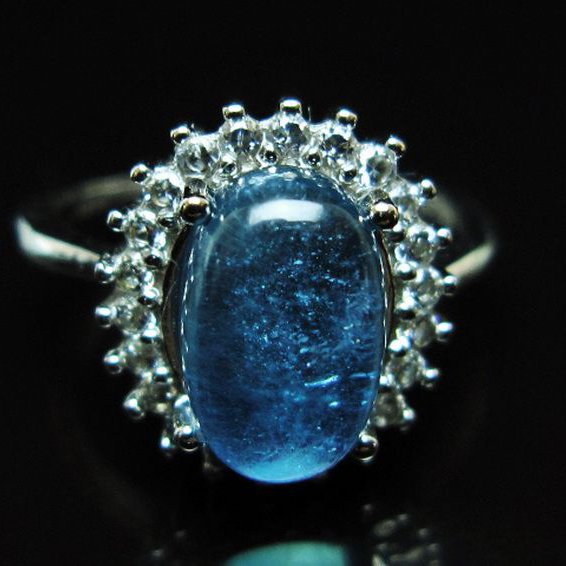 アクアマリン 指輪 (16号)[T367-7310]