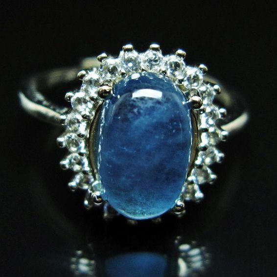 アクアマリン 指輪 (17号) [t367-7312]