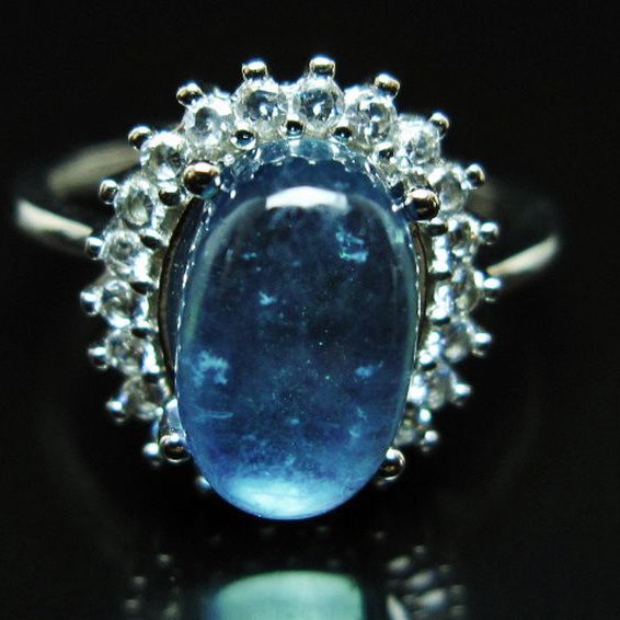 アクアマリン 指輪 (16号)[T367-7327]