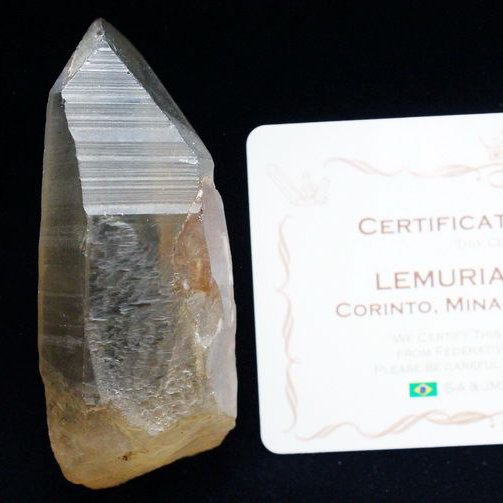 シトリン レムリアンシード水晶 原石 ミナスジェライス州コリント産 ※証明書付き[T370-4185]