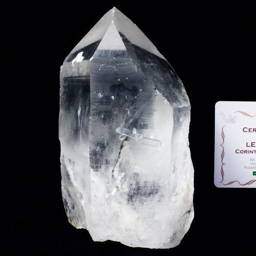 レムリアンシード水晶 原石 ミナスジェライス州コリント産 ※証明書付き[T370-4725]