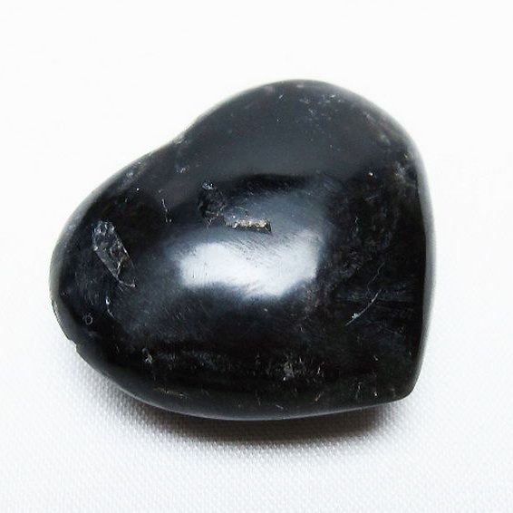 モリオン 純天然 黒水晶 ハート 置物 [t375-4775]