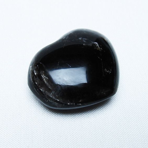 モリオン 純天然 黒水晶 ハート 置物 [t375-5119]