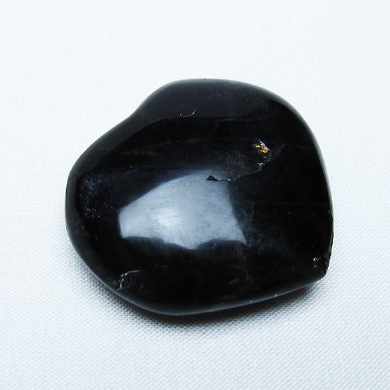 モリオン 純天然 黒水晶 ハート 置物 [t375-5267]