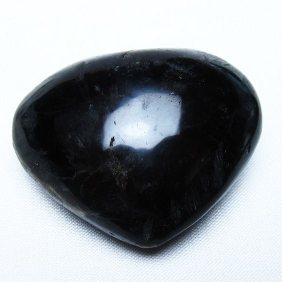 モリオン 純天然 黒水晶 ハート 置物 [t375-5489]
