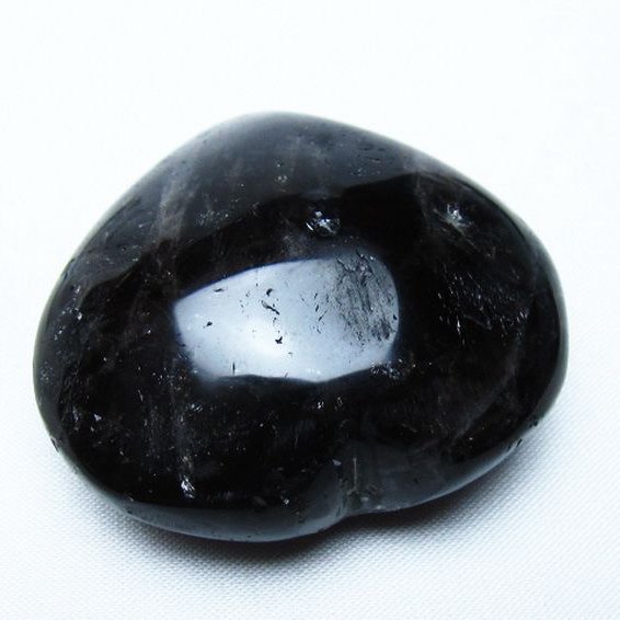 モリオン 純天然 黒水晶 ハート 置物 [t375-5507]