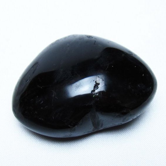 モリオン 純天然 黒水晶 ハート 置物 [t375-5543]