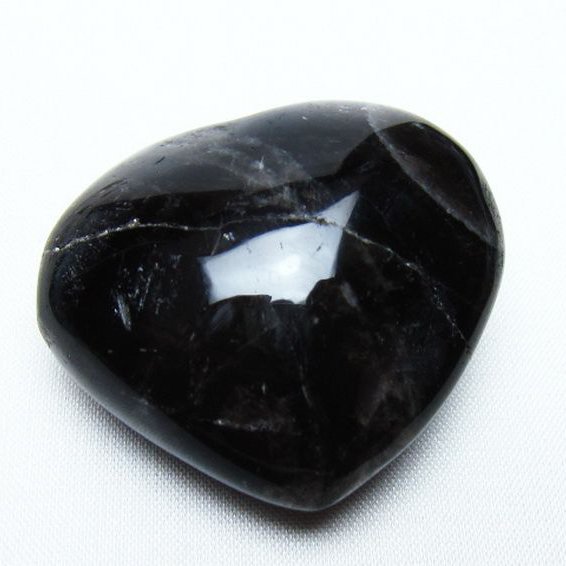 モリオン 純天然 黒水晶 ハート 置物 [t375-5813]