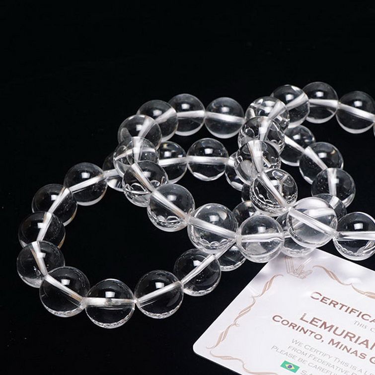 レムリアンシード 水晶ブレスレット ※証明書付き 14mm [T376-1195]