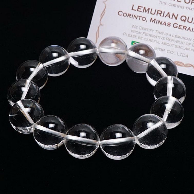 レムリアンシード 水晶ブレスレット ※証明書付き 15mm [T376-1196]