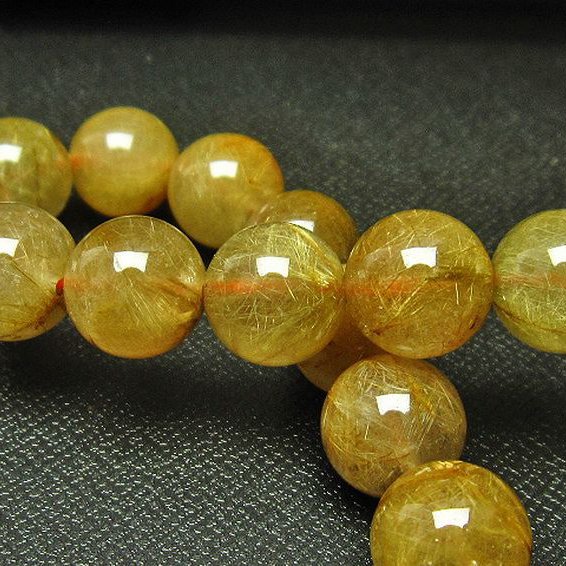 放射金針ルチル水晶 ブレスレット 11mm [T38-1148]