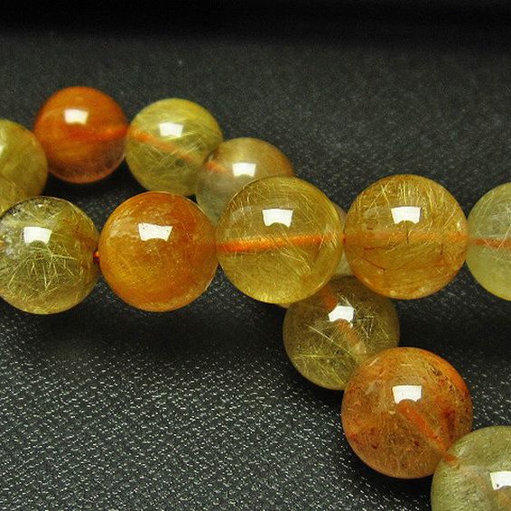 放射金針ルチル水晶 ブレスレット 11mm [T38-1150]