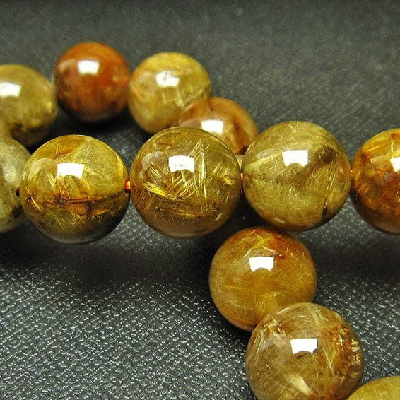 放射金針ルチル水晶 ブレスレット 12mm [T38-1157]