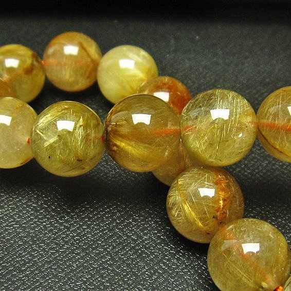 放射金針ルチル水晶 ブレスレット 12mm [T38-1159]