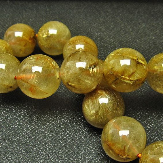 放射金針ルチル水晶 ブレスレット 13mm [T38-1165]