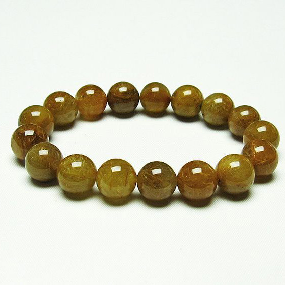 放射金針ルチル水晶 ブレスレット 12mm [T38-1253]