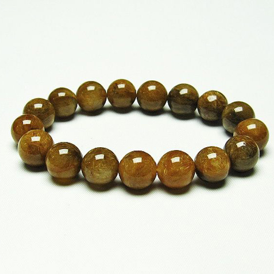 放射金針ルチル水晶 ブレスレット 12mm [T38-1320]