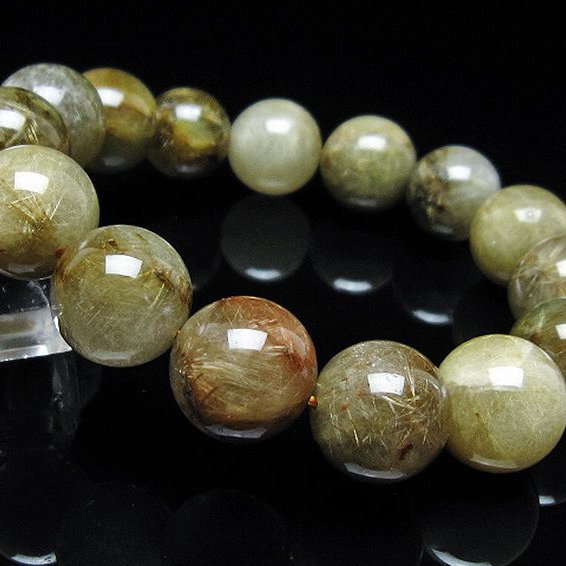 放射金針ルチル水晶 ブレスレット 16mm [t38-1395]
