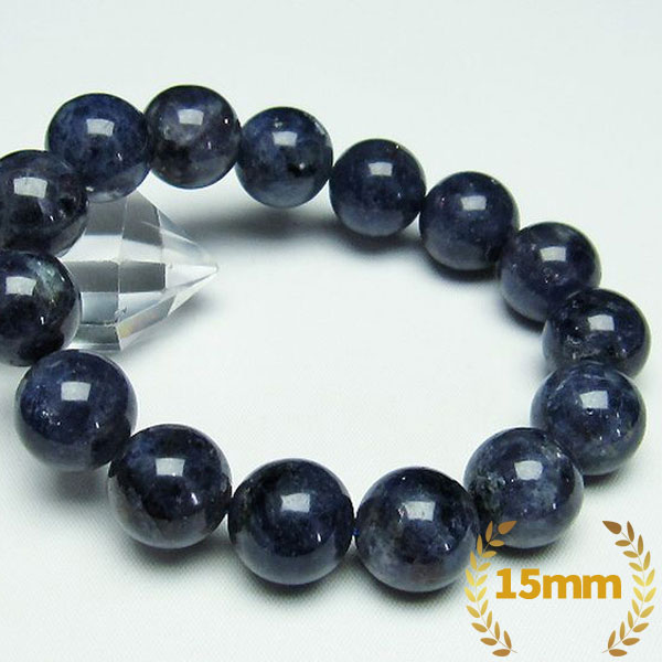 アイオライト ブレスレット 15mm/カラーセラピー（インディゴ）/[T383-3596]