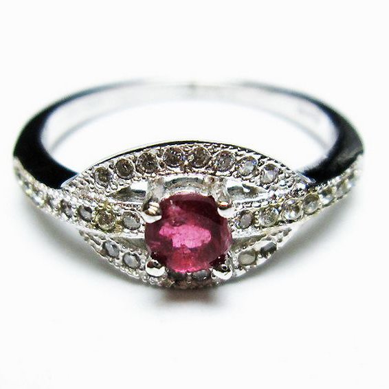 赤トルマリン 指輪 (14号)[T384-1542]