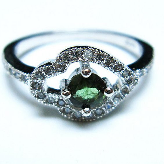 緑トルマリン 指輪 (14号)[T384-1572]