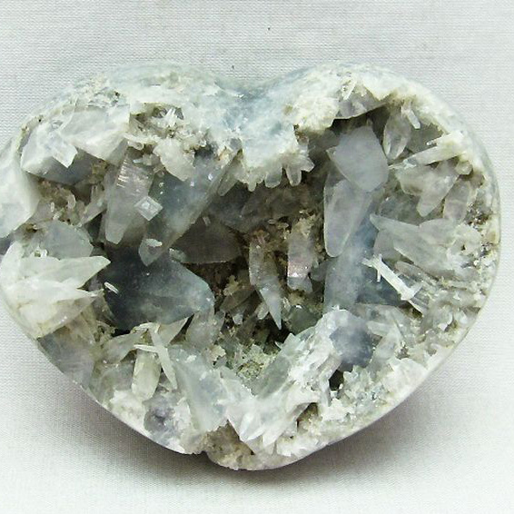 セレスタイト 天青石 ハートシェイプ 原石[T385-13406]