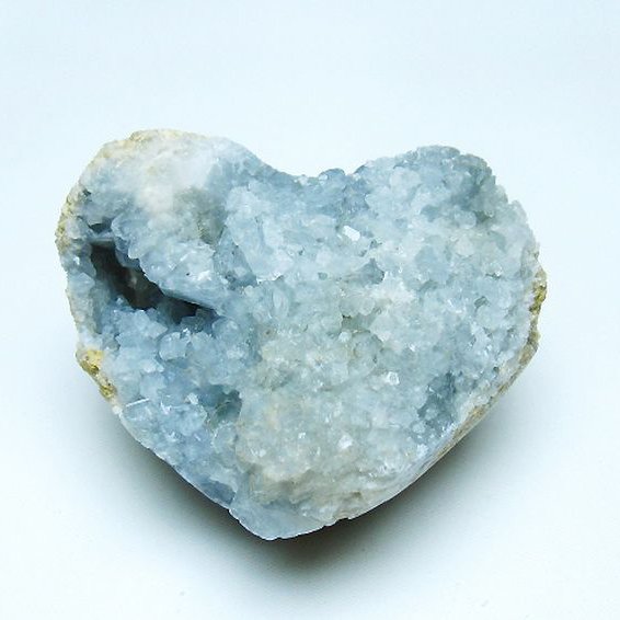 セレスタイト 天青石 ハートシェイプ 原石[T385-14689]