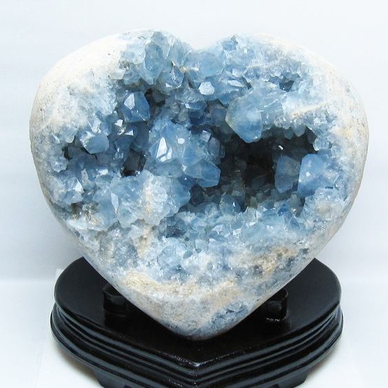 10.7Kg セレスタイト 天青石 ハートシェイプ 原石[T385-14871]