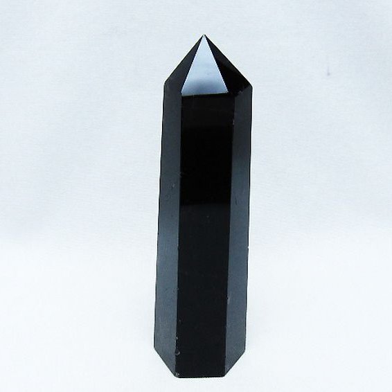 モリオン 純天然 黒水晶 六角柱 [t401-4785]