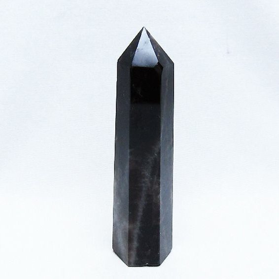 モリオン 純天然 黒水晶 六角柱 [t401-4849]